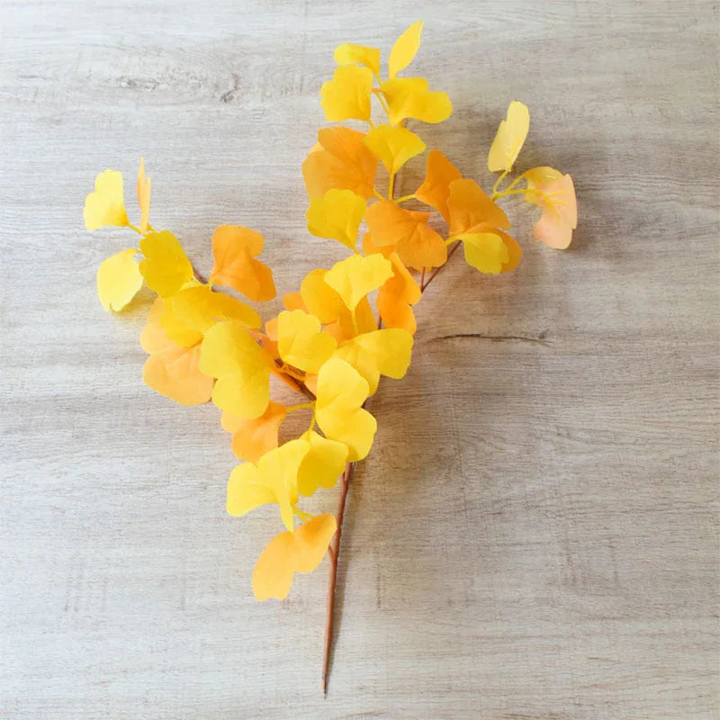 5pcs artificial plant ginkgo biloba fake ginkgo biloba wedding landscape flower