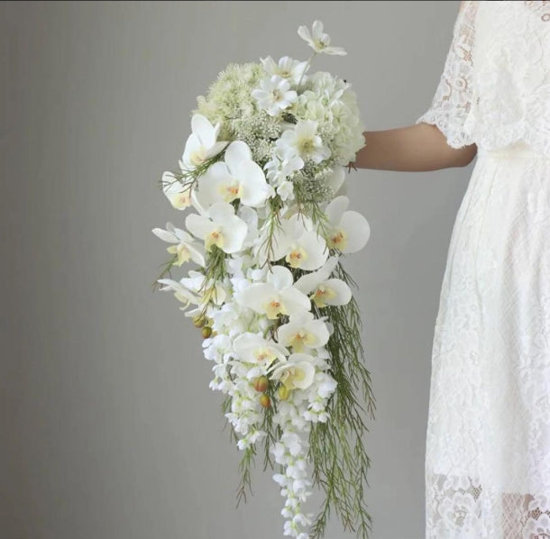 Luxury Waterfall Artificial Bouquet Flower Decor – Wedding & Home Backdrop