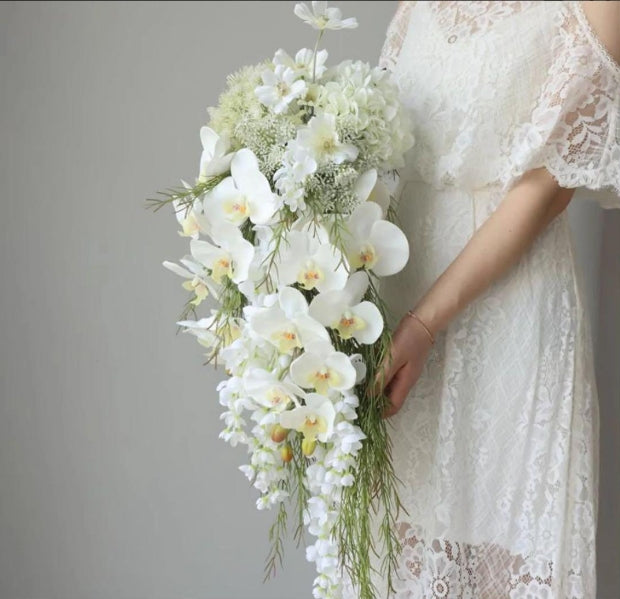 Luxury Waterfall Artificial Bouquet Flower Decor – Wedding & Home Backdrop