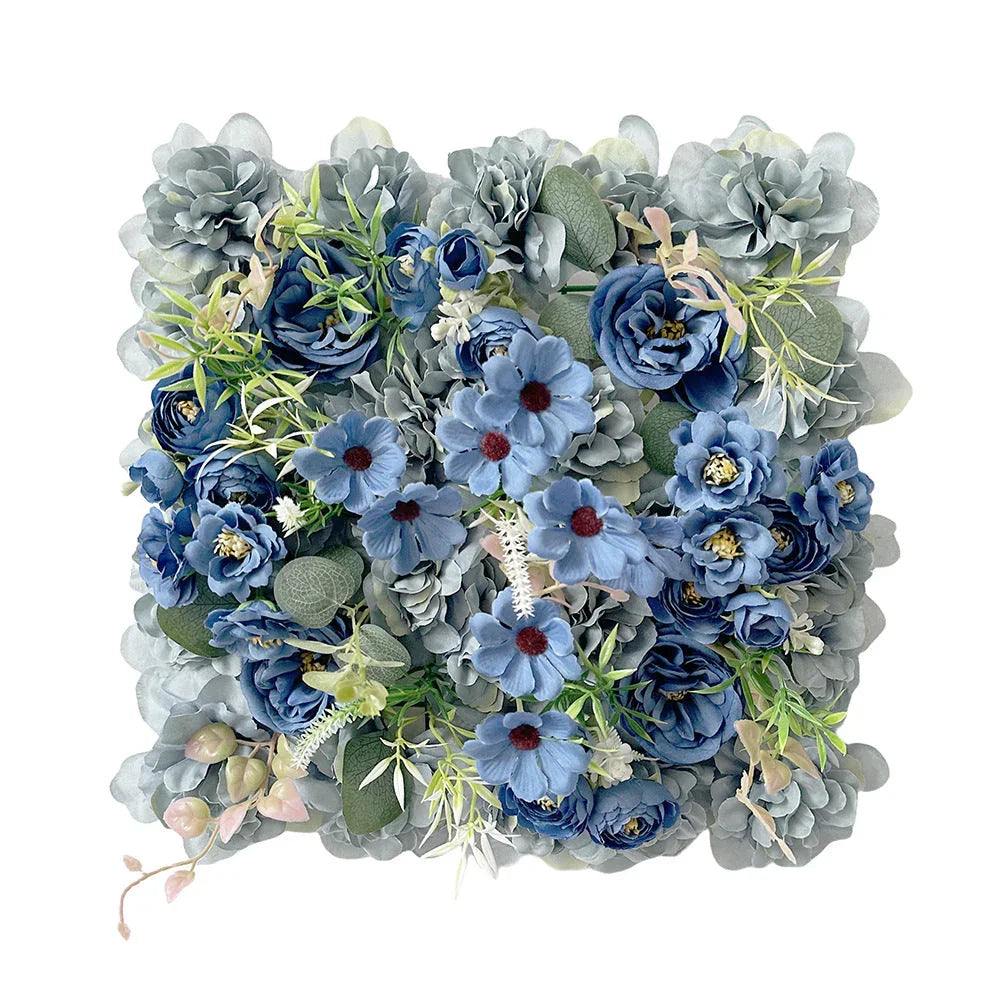 Spring Artificial rose wall flower row background plant wedding arch photography