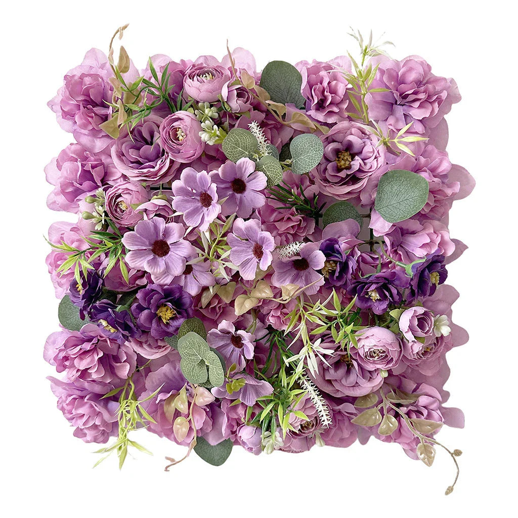 Spring Artificial rose wall flower row background plant wedding arch photography