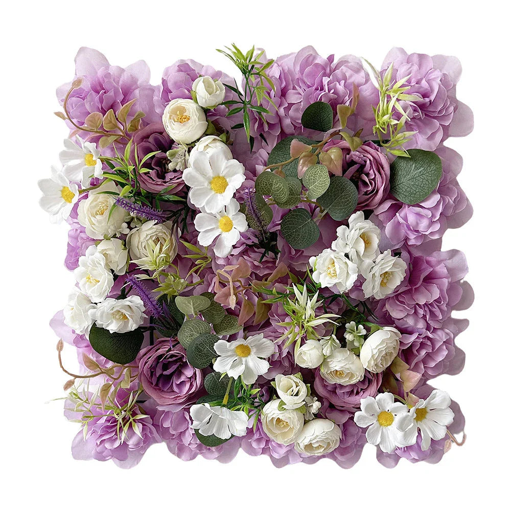 Spring Artificial rose wall flower row background plant wedding arch photography
