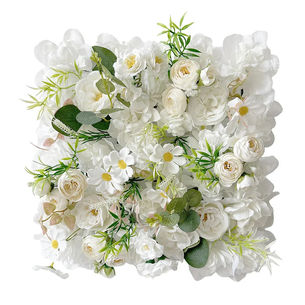 Spring Artificial rose wall flower row background plant wedding arch photography