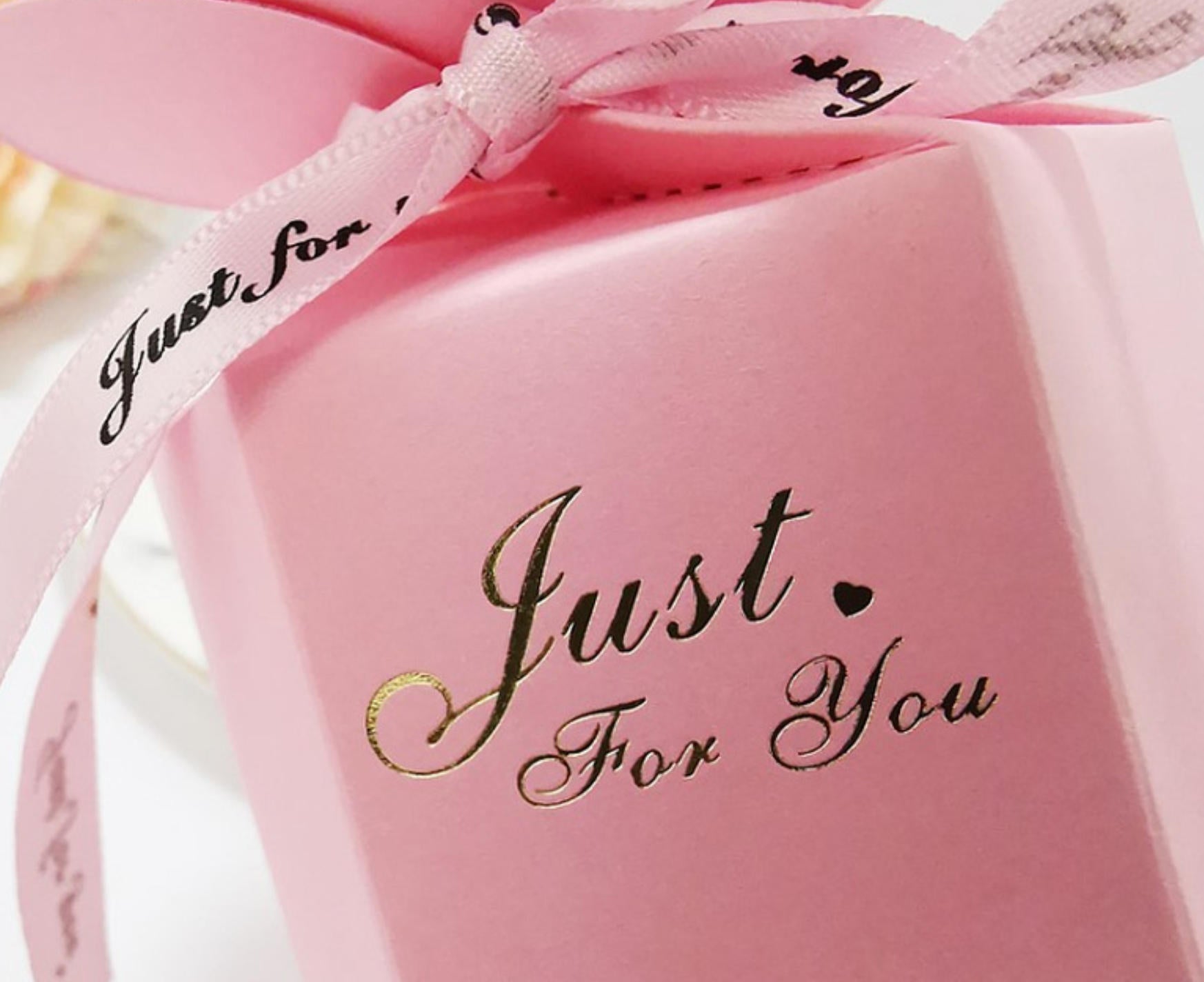 Cherry Blossom Wedding Favor Box – Pink Hexagonal Candy Gift Box