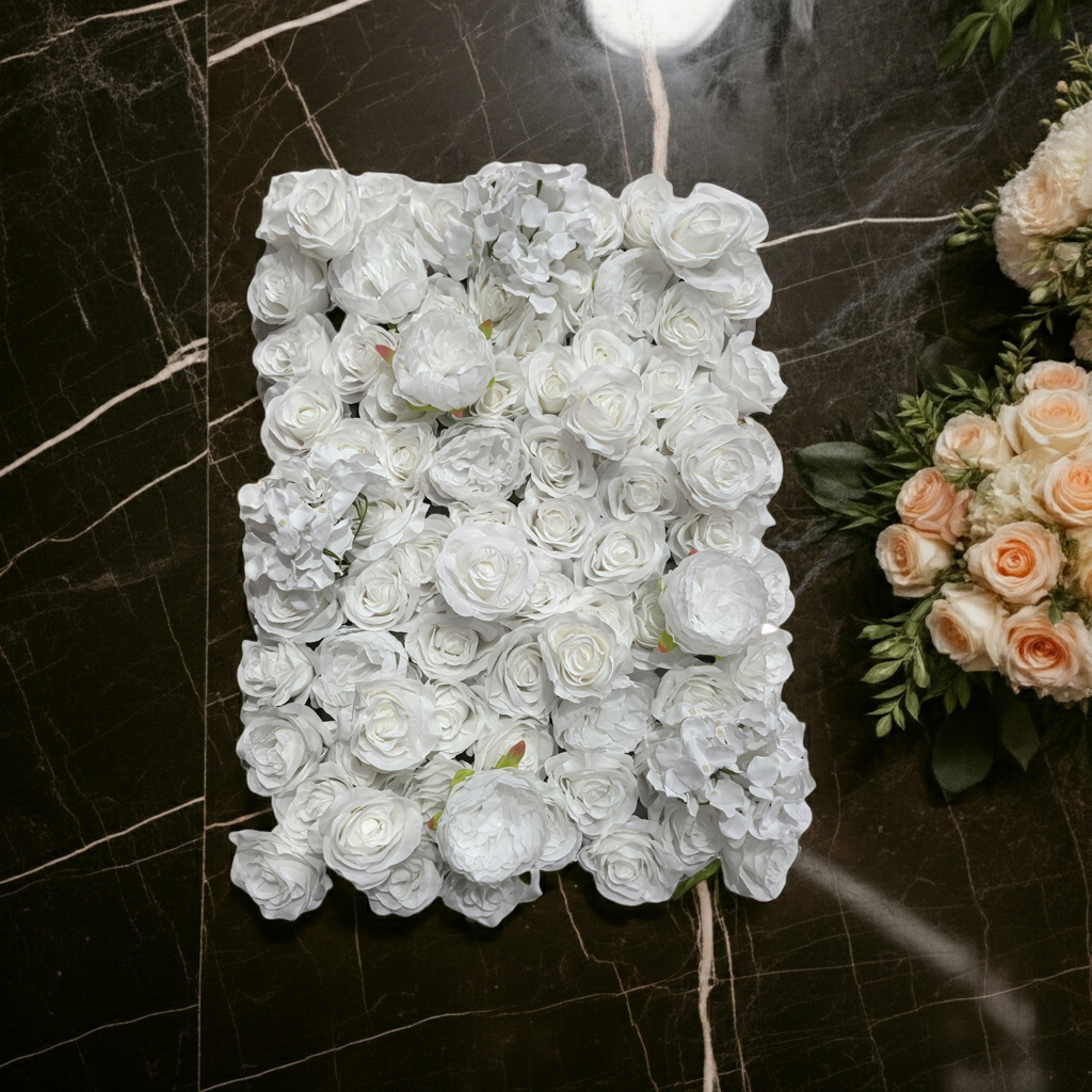 White Flower Wall For Wedding Photography Backdrop Fake Floral Wall  For Special Event Party Arrangemet Decor Floral Panels 40x60cm