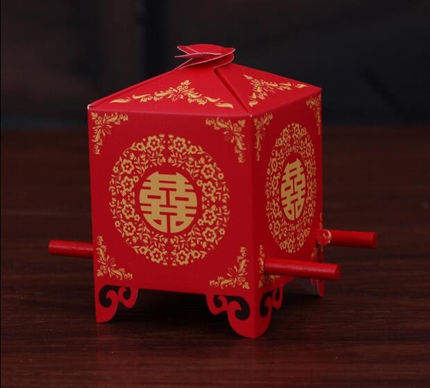 Chinese Wedding Favor Boxes – Traditional Red Sedan Chair Design