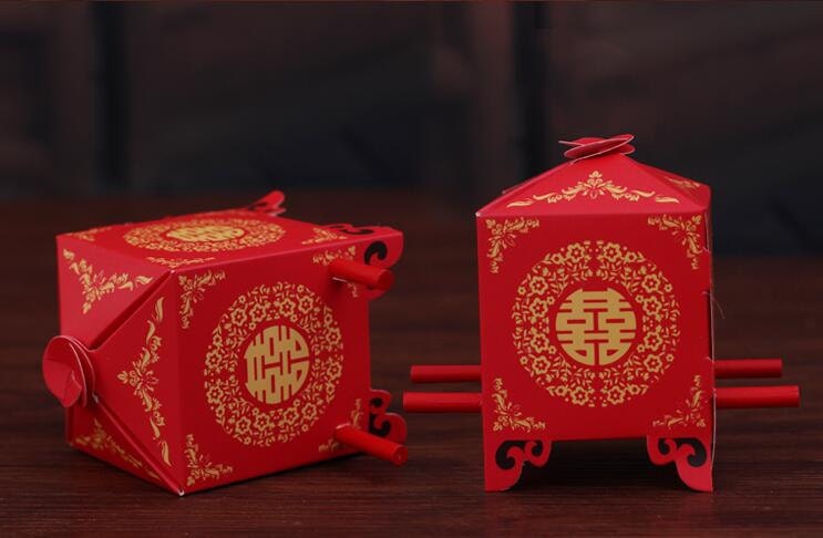 Chinese Wedding Favor Boxes – Traditional Red Sedan Chair Design