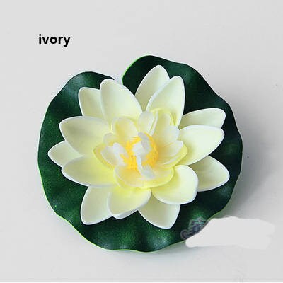 Pink 12 PCS Artificial PE Foam Lotus flowers Water Lily Floating Pool Plants Wedding Home Garden Decoration