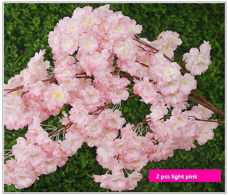5 Stems Length 100cm/39.37" Artificial Simulation Silk Cherry Blossom Wedding Decoration Flowers Sakura Spring