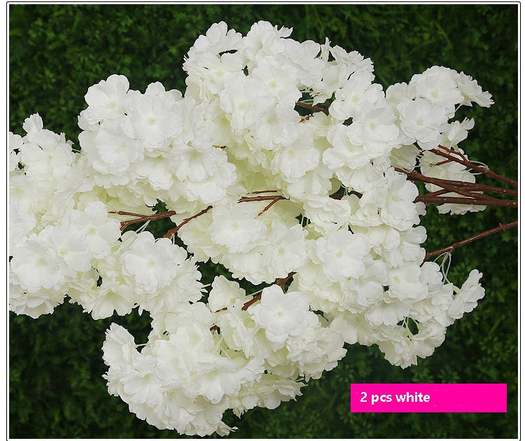 5 Stems Length 100cm/39.37" Artificial Simulation Silk Cherry Blossom Wedding Decoration Flowers Sakura Spring