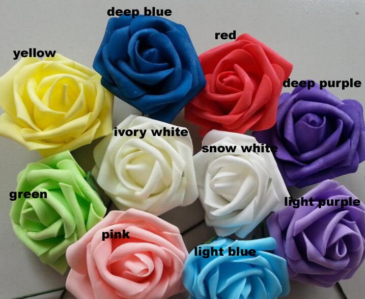 100 pcs PE Foam Rose Diam.7cm/2.76"  Bridal Bouquet Wedding Decoration Floral Table Centerpiece Flowers