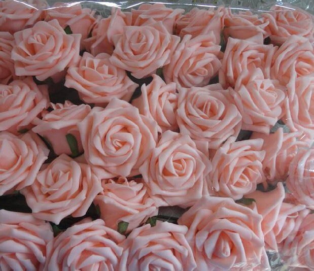 100 pcs PE Foam Rose Diam.7cm/2.76"  Bridal Bouquet Wedding Decoration Floral Table Centerpiece Flowers