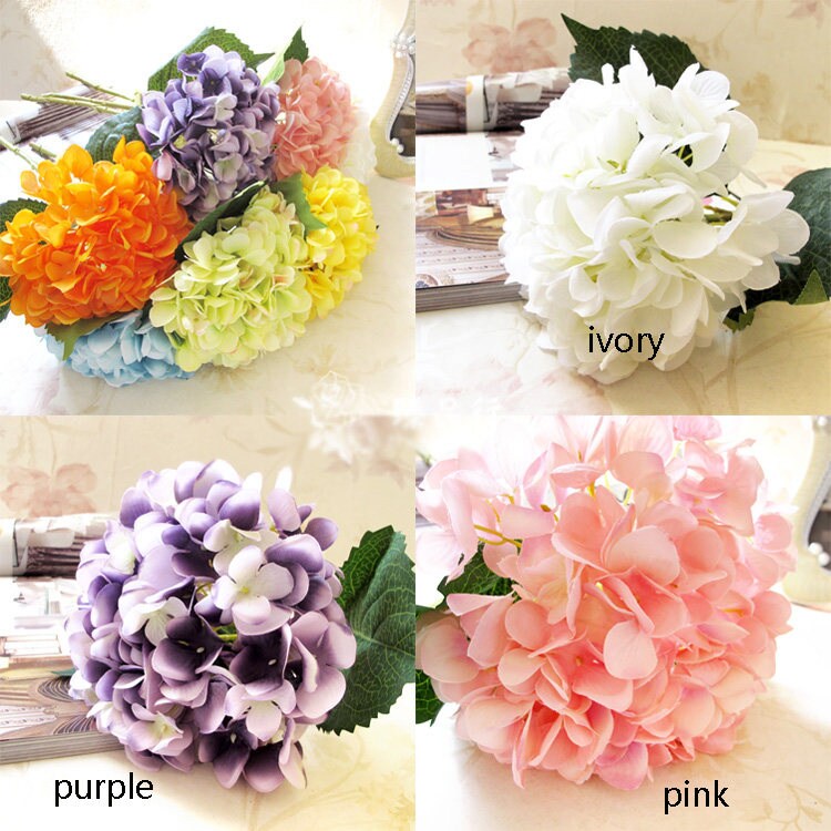 Artificial Simulation Silk Hydrangea Flowers Hydrangea Real Like For Bridal Bouquet Wedding Centerpieces Flower Wall Wreath 10 Stems
