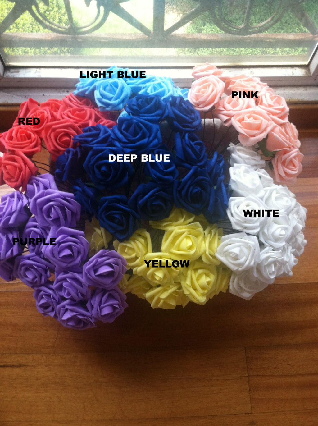 100 PCS Royal Blue Wedding Flowers PE Foam Roses For Bridal Bouquet Wedding Centerpiece Decoration Floral Diam.7-8cm