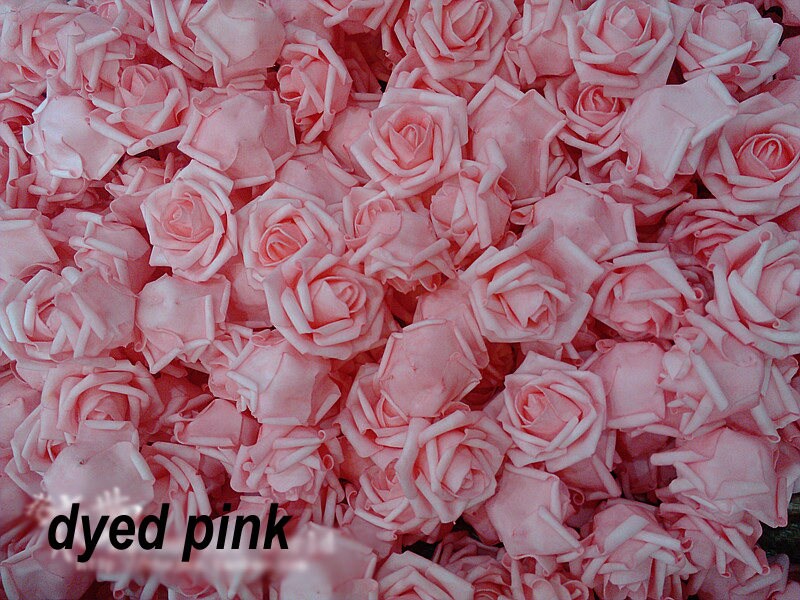 100 PCS PE Foam Flowers Diam.6-7cm DIY Pomander Kissing Ball  Foam Rose Heads Wedding Home Decorative Flowers Supplies