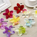 100Heads 7cm Thailand Orchids Silk Fabric Artificial Dendrobium Orchid Heads Orchids Arrangements Flower Hair Wreath Wedding Decoration