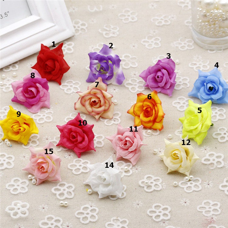 100 Heads Artifical Simulation Silk little Rose Wedding Flower DIY garland  Accessories Decor Flower Head Diam.4cm