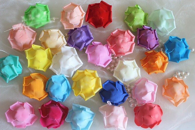 100 PCS PE Foam Flowers Diam.6-7cm DIY Pomander Kissing Ball  Foam Rose Heads Wedding Home Decorative Flowers Supplies