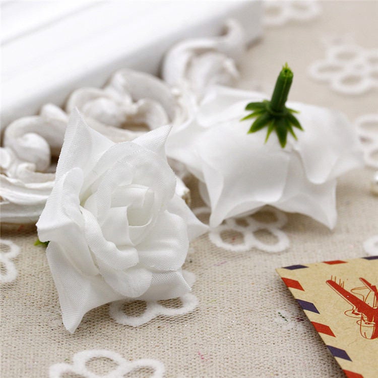 100 Heads Artifical Simulation Silk little Rose Wedding Flower DIY garland  Accessories Decor Flower Head Diam.4cm