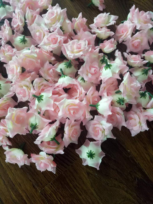 100 Heads Baby Pink Wedding Flowers Artifical Simulation Silk Rose DIY Garland  Accessories Wedding decor Florals Diam.4.5cm