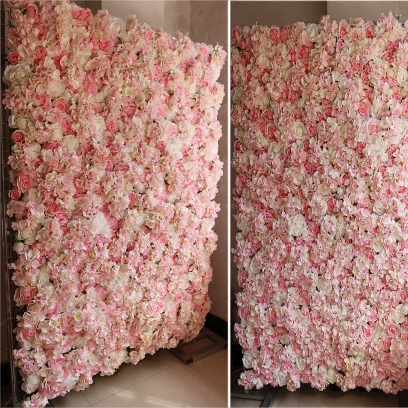Baby Pink Wedding Flower Wall Rose Hydrangea Wall For Romantic Photography Backdrop Special Event Decor Fake Floral Panels
