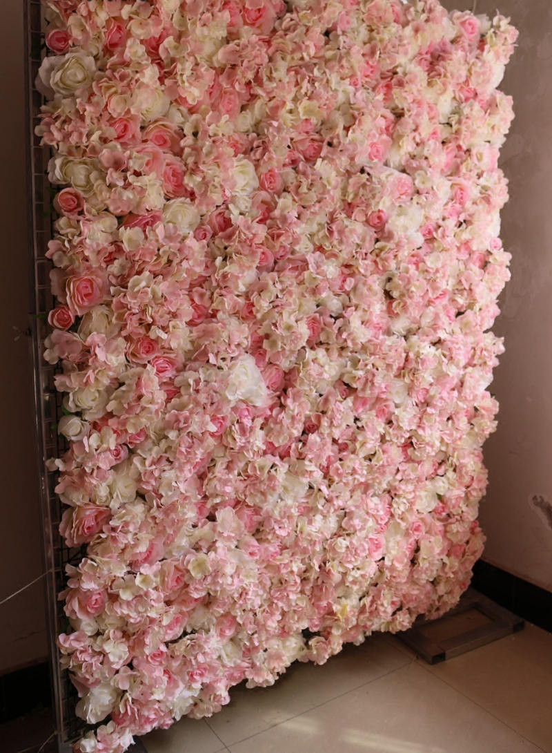 Baby Pink Wedding Flower Wall Rose Hydrangea Wall For Romantic Photography Backdrop Special Event Decor Fake Floral Panels