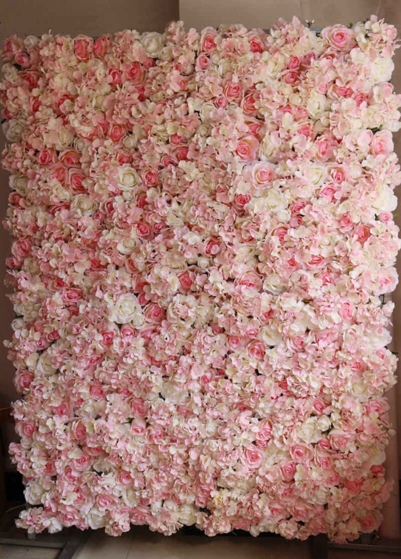 Baby Pink Wedding Flower Wall Rose Hydrangea Wall For Romantic Photography Backdrop Special Event Decor Fake Floral Panels