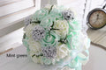 Mint Green Wedding Bouquet PE Flowers Bridal Bouquet  Wedding Centerpieces Decorations,Silk Ribbon Fake Flower Bouquets