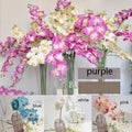 10 Stems Artificial Simulation Silk Butterfly Orchid Wedding  Flower Phalaenopsis Party Decorative Flowers  Length 80cm/31.5"
