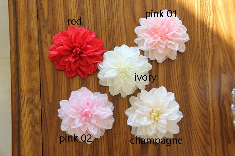 30 Heads Wedding Flowers 15cm/5.91" Artificial Simulation Dahlia Flower Head DIY Wedding Event Backdrops Decoration Accessories Floral