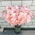5 Stems Artificial Simulation Silk Cherry Blossom Wedding Party Home Decoration Fake Sakura Flowers  Lenght 1 m/39.37"