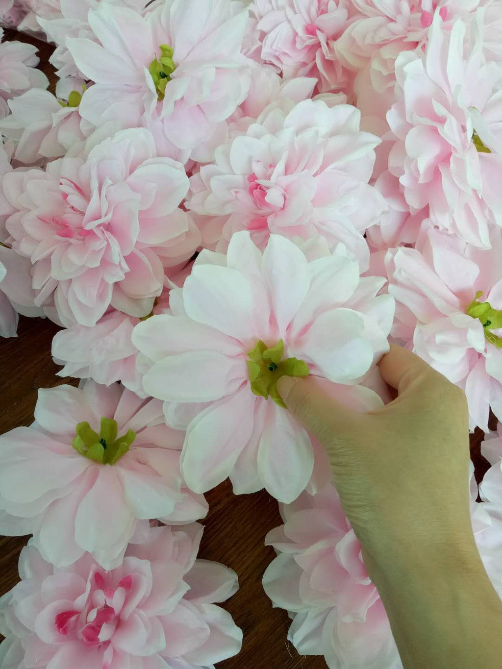 30 Heads Wedding Flowers 15cm/5.91" Artificial Simulation Dahlia Flower Head DIY Wedding Event Backdrops Decoration Accessories Floral