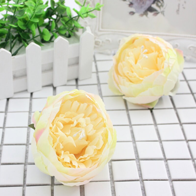 30 Heads Artificial Simulation Silk Peony Camellia Flower Head Diam.9cm/3.54"  DIY Wedding Wall Christmas DIY Decoration Flowers