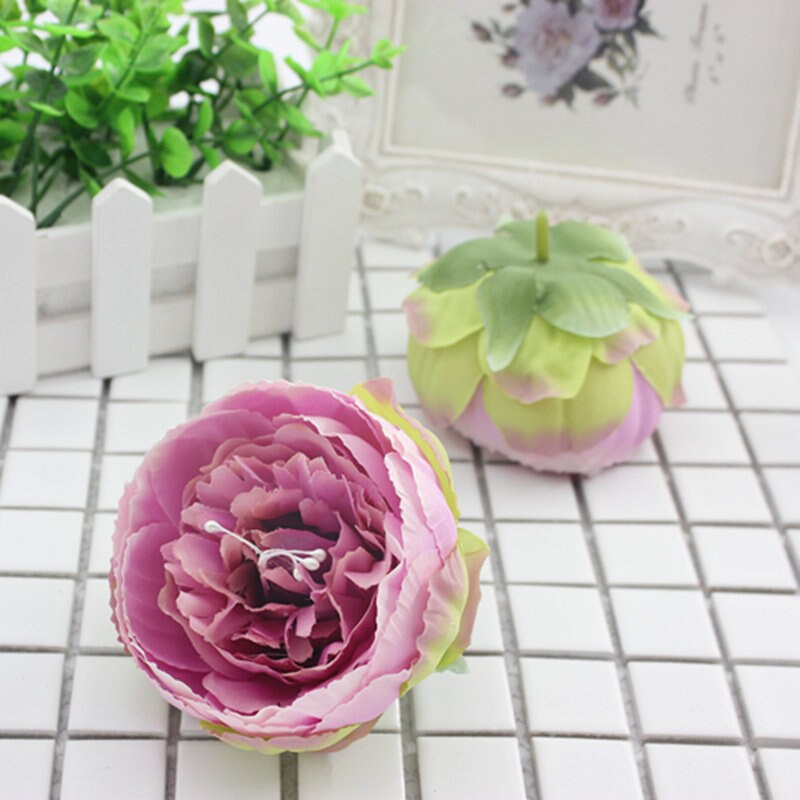 30 Heads Artificial Simulation Silk Peony Camellia Flower Head Diam.9cm/3.54"  DIY Wedding Wall Christmas DIY Decoration Flowers