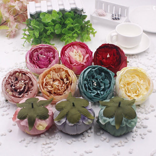 30 Heads Artificial Simulation Silk Peony Camellia Flower Head Diam.9cm/3.54"  DIY Wedding Wall Christmas DIY Decoration Flowers