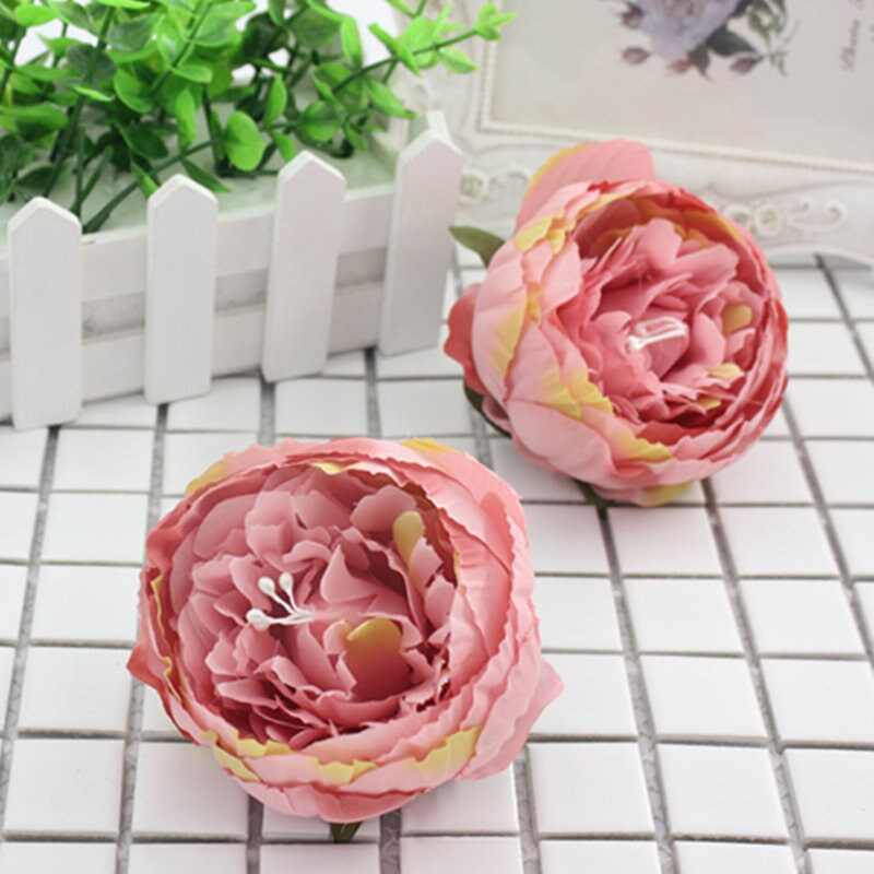 30 Heads Artificial Simulation Silk Peony Camellia Flower Head Diam.9cm/3.54"  DIY Wedding Wall Christmas DIY Decoration Flowers