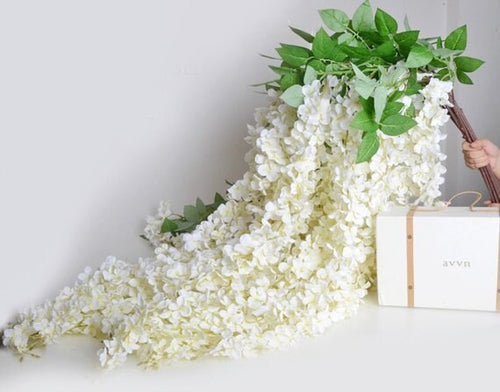 164cm/64.6" Wisteria Garland Hanging Flowers For Outdoor Wedding Ceremony Decor Silk Wisteria Vine Wedding Arch Floral Decoration Shop Decor
