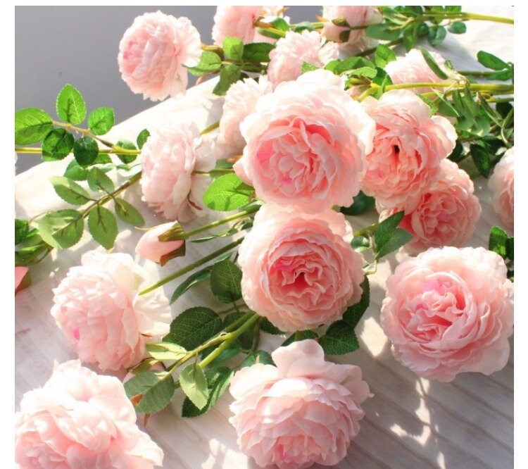 Blush Pink 10 Stems/Lenght 25.59" Wedding Peony Artificial Simulation Silk Rose Peony For Party Center Table Wedding Decoration