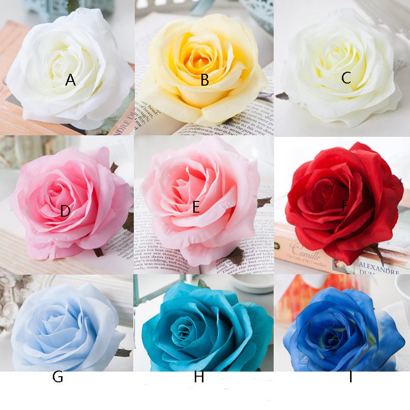 High Quality White 30 Heads Wedding Flowers Diam.10cm Simulation Silk Rose Flower Head DIY Wedding Decoration Flowers