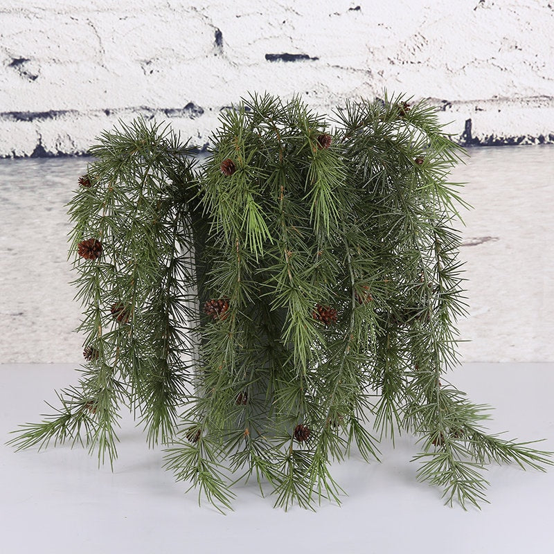 Christmas decorations Artificial Simulation Pine Needle Emulation Pine Nut Branches Hanging Basket Fake Plants Wedding Event Home Decoration