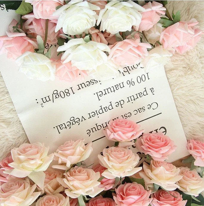10pcs rose Blush Pink Austen Real Touch Moisturizing Rose Diameter 9cm Wedding Flowers For Table Centerpieces Ceremony Reception