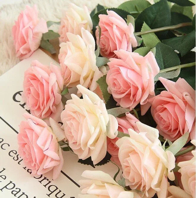 10pcs rose Blush Pink Austen Real Touch Moisturizing Rose Diameter 9cm Wedding Flowers For Table Centerpieces Ceremony Reception