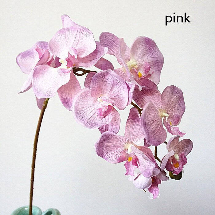 2 Stems Luxury Silk Flower Silk Butterfly Orchid Stem 37" Tall For Wedding Table Centerpieces Butterfly Orchid Phalaenopsis
