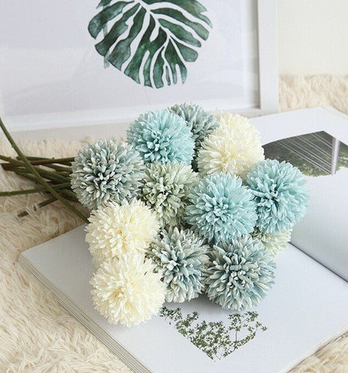 12 Stems Artifical Simulation Dandelion Allium giganteum Rege Hydrangea Pompon Wedding Flowers For Table Centerpieces Ceremony Reception