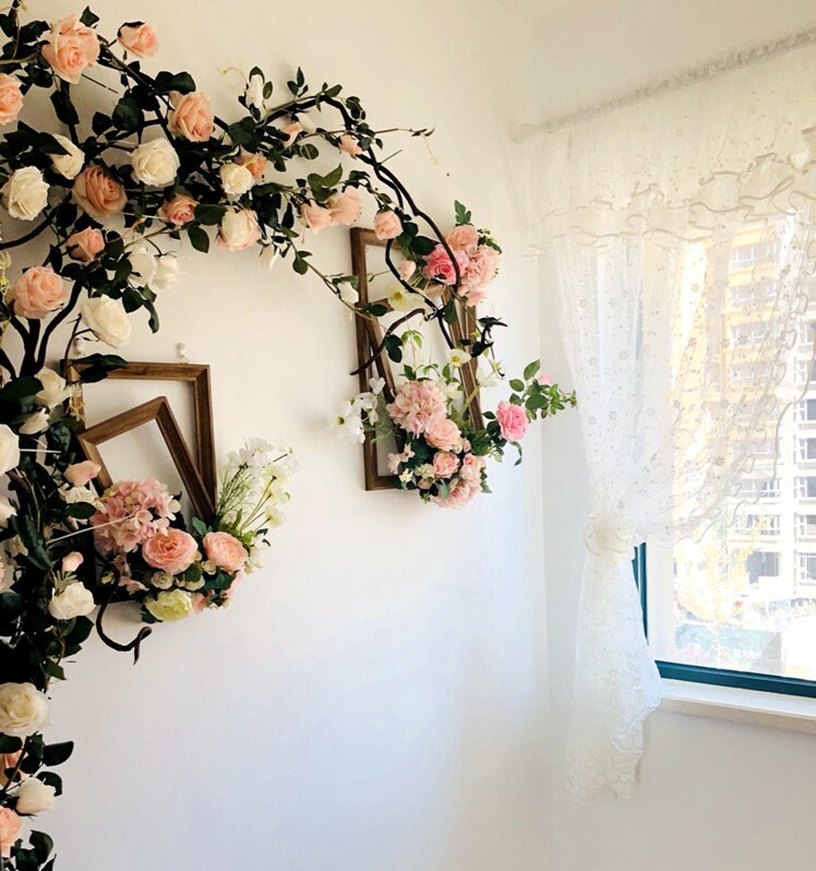 High Quality Artificial Flower Garland  Simulation Vine Rose Garland Home Outdoor Decor Flowers Wedding Christmas Home Party Hang Decoration