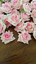 Blush Pink 30Heads Diameter 7cm Velvet Artificial Simulation Rose Head   DIY Wedding Christmas Decoration Holiday Hat Shoes Acessories