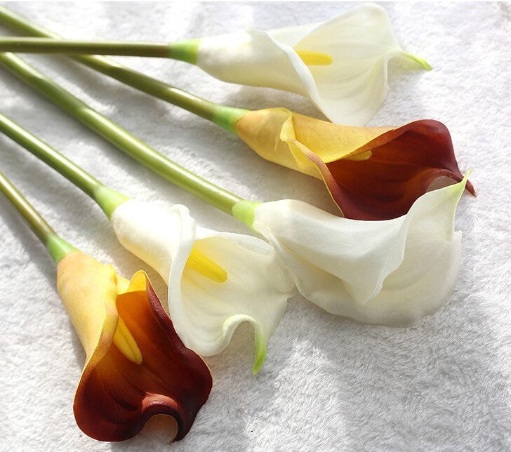 10 Stems High Quality Real Touch Calla Lily Artificial Simulation Lily  Wedding Flowers For Table Centerpieces Ceremony Reception