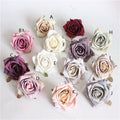 30 Heads Wedding Flower Diam.7cm Artificial Floral Rose DIY Wedding Decoration Flowers Holiday Hat Shoes Accessories Flower Head
