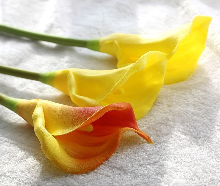 10 Stems High Quality Real Touch Calla Lily Artificial Simulation Lily  Wedding Flowers For Table Centerpieces Ceremony Reception