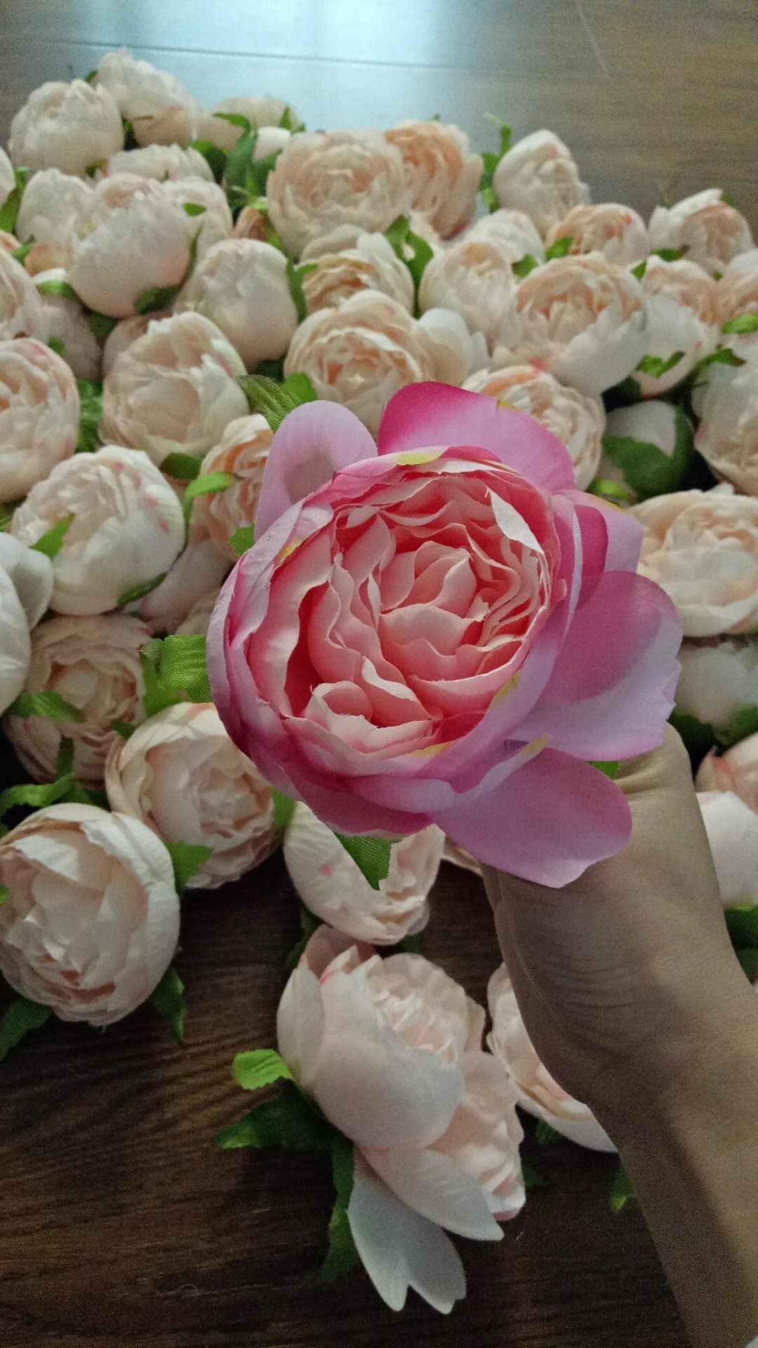 Wholesale Wedding Flower 60 Heads Artificial Simulation Peony Camellia Bud  Wedding Decoration Flower Head DIY Background